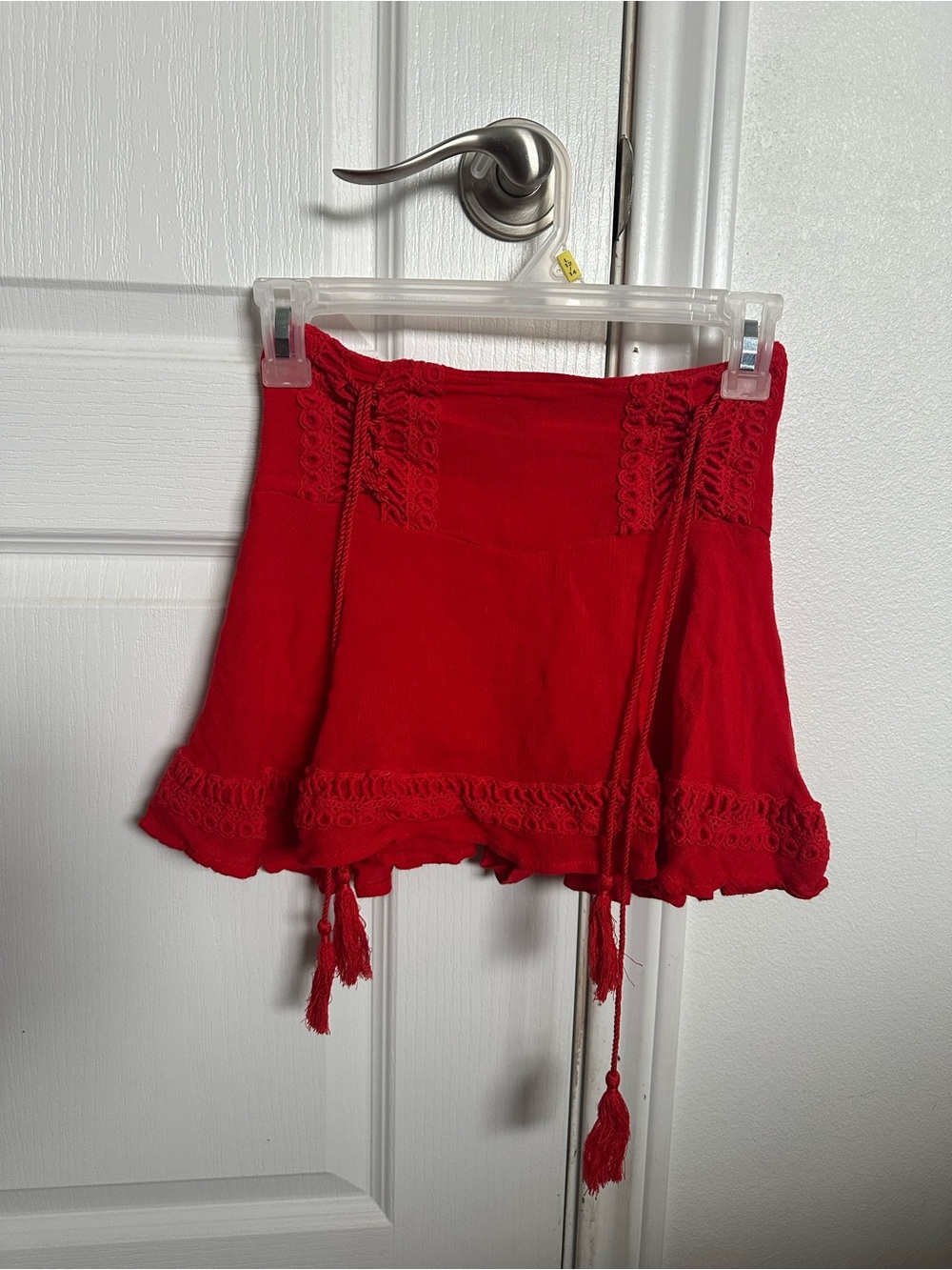 Fashion Nova Red Mini Skirt with Built in Shorts - XS
